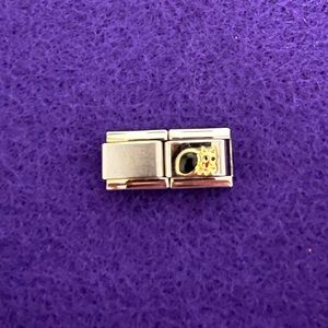 Gold and black cat Italian charm